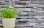 Preview: Mosaico compuesto de vidrio mosaico de piedra mezcla translucida albanileria mirada beige marron gris negro brillante