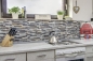Preview: Mosaico compuesto de vidrio mosaico de piedra mezcla translucida albanileria mirada beige marron gris negro brillante