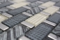 Preview: Mosaico composite look translucido cristal gris negro brillante - 10 hojas de mosaico
