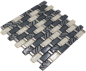Preview: Mosaico composite look translucido cristal gris negro brillante - 10 hojas de mosaico
