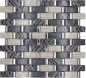 Preview: Mosaico composite look translucido cristal gris negro brillante - 10 hojas de mosaico