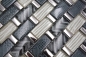 Preview: Mosaico composite look translucido cristal gris negro brillante - 10 hojas de mosaico