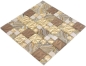 Preview: Combinacion de azulejos de mosaico de vidrio acero inoxidable oro marron beige con backsplash de azulejos de estructura - 88-1207