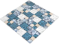 Preview: Mosaique combinaison mosaique de verre acier mix gris bleu mix translucide aspect combine brillant