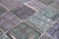 Preview: Mosaique Carre Mosaique de verre Petrified Forest green petrol Translucide aspect floral mix vertn brillant