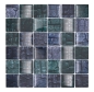 Preview: Mosaique Carre Mosaique de verre Petrified Forest green petrol Translucide aspect floral mix vertn brillant