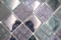 Preview: Mosaique Carre Mosaique de verre Petrified Forest green petrol Translucide aspect floral mix vertn brillant