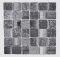 Preview: Mosaique Carre Mosaique de verre Petrified Forest black translucide aspect floral noir brillant