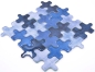 Preview: Mosaique de verre Mosaique PUZZLE bleu clair bleu moyen Mix Carrelage - 88-PT01