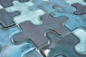Preview: Azulejo de mosaico de vidrio PUZZLE verde claro verde petroleo mezcla azulejo backsplash - 88-PT03 - Kopie