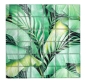 Preview: Mosaique carree Mosaique de verre Rain Forest green translucide aspect floral vertbrillant
