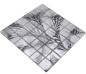 Preview: Mosaique carree Mosaique de verre Rain Forest grey translucide aspect floral gris brillant