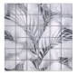 Preview: Mosaique carree Mosaique de verre Rain Forest grey translucide aspect floral gris brillant