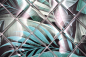 Preview: Mosaique Carre Mosaique de verre Rain Forest mix green black translucide aspect floral vertn noir brillant