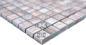 Preview: Mosaik Quadrat Glasmosaik Retro wood brown light Transluzent Holzoptik hellbraun matt