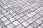 Preview: Mosaik Quadrat Glasmosaik Retro wood brown light Transluzent Holzoptik hellbraun matt