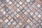 Preview: Glasmosaik Mosaikfliese Retro Ornament WOOD Weiß Orangebraun Nussbraun Fliesenspiegel - 78-W89