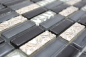 Preview: Batonnets de mosaique Mosaique de verre Resin mix gris noir argent Mix translucide aspect croise brillant