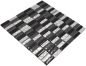 Preview: Batonnets de mosaique Mosaique de verre Resin mix gris noir argent Mix translucide aspect croise brillant