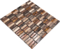Preview: Piezas de mosaico de vidrio mosaico de piedra mezcla de color beige mezcla de color marron translucido cross-bond mirada brillante