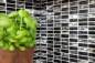 Preview: Mosaique de verre baguettes acier inoxydable noir argent graphite carreaux - 87-0301