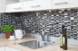 Preview: Mosaique de verre baguettes acier inoxydable noir argent graphite carreaux - 87-0301