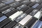Preview: Mosaique de verre baguettes acier inoxydable noir argent graphite carreaux - 87-0301