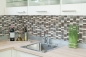 Preview: Mosaique rectangle Mosaique de verre Artificial Stein Alu EP mix beige marron Mix Translucide Composite aluminium aspect croise argent noir mat