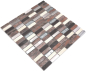 Preview: Tira rectangulo mosaico azulejo compuesto aluminio beige marron plata mosaico de vidrio - 10 hojas de mosaico