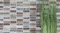 Preview: Mosaique rectangle mosaique de verre pierre mix brun clair mix translucide aspect croise argent gris brillant
