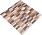 Preview: Mosaico rectangular tiras de mosaico de vidrio beige marron ocre naranja piedra natural backsplash - S87-1206