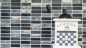 Preview: Mosaique rectangle mosaique de verre pierre mix noir mix translucide aspect croise argent gris brillant