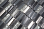 Preview: Mosaique rectangle mosaique de verre pierre mix noir mix translucide aspect croise argent gris brillant