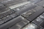 Preview: Batonnets de mosaique Mosaique de verre Night black translucide aspect croise noir brillant