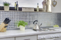Preview: Mosaique Carre Mosaique de verre scintillant blanc translucide aspect diamant cristal brillant
