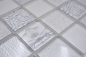 Preview: Glasmosaik Mosaikfliese AFRIKA weiß hellgrau Fliesenspiegel Wand Bad - 78-W18