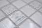Preview: Mosaico Mosaico de vidrio cuadrado Wildlife blanco Translucido Wildlife look blanco brillante