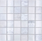 Preview: Mosaico Mosaico de vidrio cuadrado Wildlife blanco Translucido Wildlife look blanco brillante