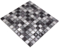 Preview: Mosaico Mosaico de vidrio cuadrado Wildlife negro Translucido Wildlife look negro brillante