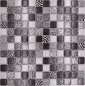 Preview: Mosaico Mosaico de vidrio cuadrado Wildlife negro Translucido Wildlife look negro brillante