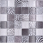 Preview: Mosaico Mosaico de vidrio cuadrado Wildlife negro Translucido Wildlife look negro brillante