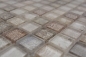 Preview: Mosaico cuadrado de vidrio mosaico de vida silvestre de color beige translucido mirada vida silvestre brillante