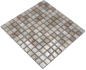 Preview: Mosaico cuadrado de vidrio mosaico de vida silvestre de color beige translucido mirada vida silvestre brillante