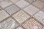 Preview: Mosaico cuadrado de vidrio mosaico de vida silvestre de color beige translucido mirada vida silvestre brillante
