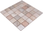 Preview: Mosaico cuadrado de vidrio mosaico de vida silvestre de color beige translucido mirada vida silvestre brillante