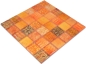 Preview: Glasmosaik Mosaikfliese SNAKE Orange Gelb Ockerbraun Fliesenspiegel Wand - 78-W48