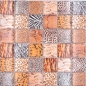 Preview: Mosaico Mosaico de vidrio cuadrado Wildlife marron claro Translucido Wildlife look marron claro brillante