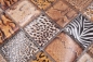 Preview: Mosaico Mosaico de vidrio cuadrado Wildlife marron claro Translucido Wildlife look marron claro brillante