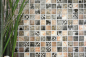Preview: Mosaico Mosaico de vidrio cuadrado Wildlife marron Translucido Wildlife look marron brillante