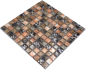 Preview: Mosaico Mosaico de vidrio cuadrado Wildlife marron Translucido Wildlife look marron brillante